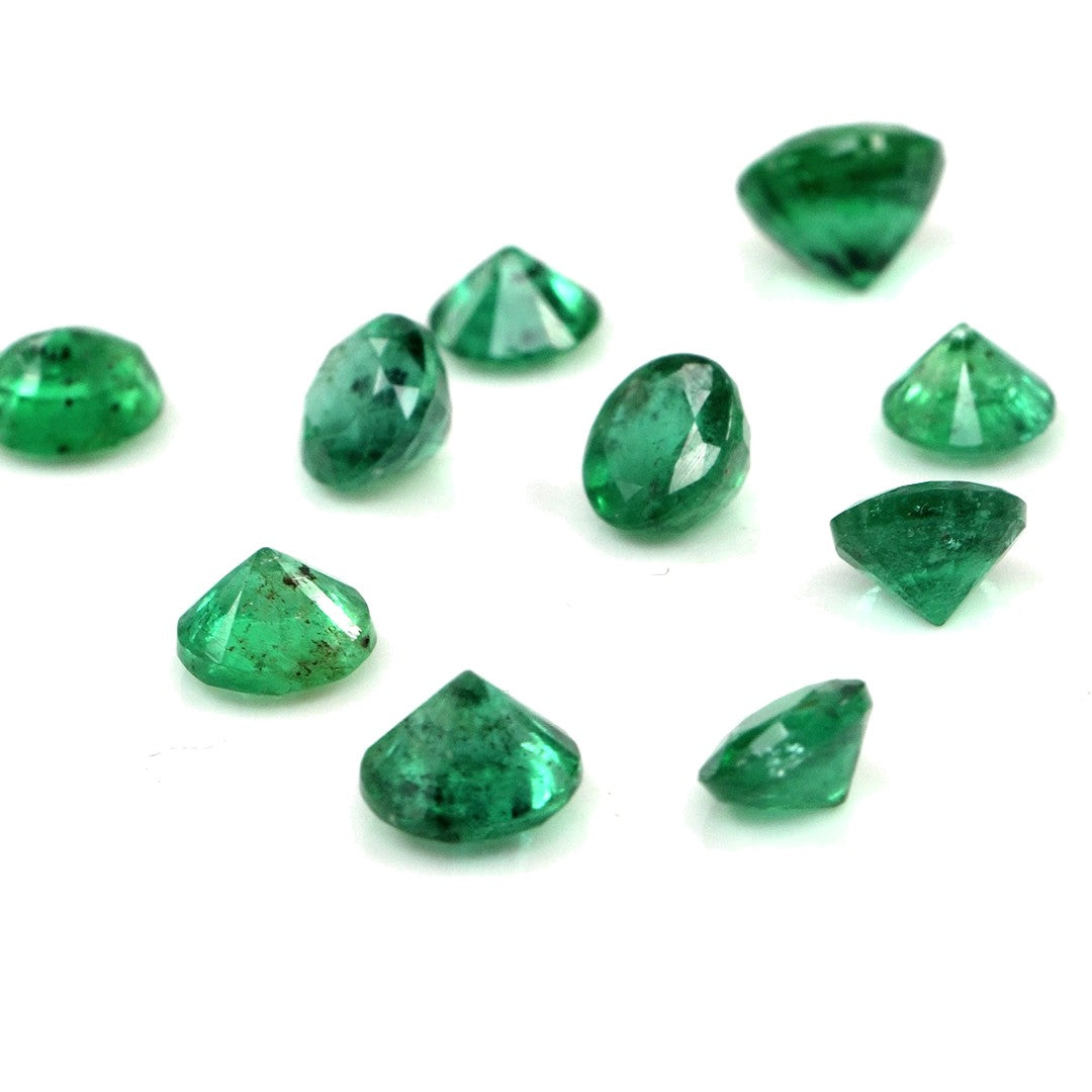 Natural Zambian Emerald Calibrated Rounds | 5mm & 6mm