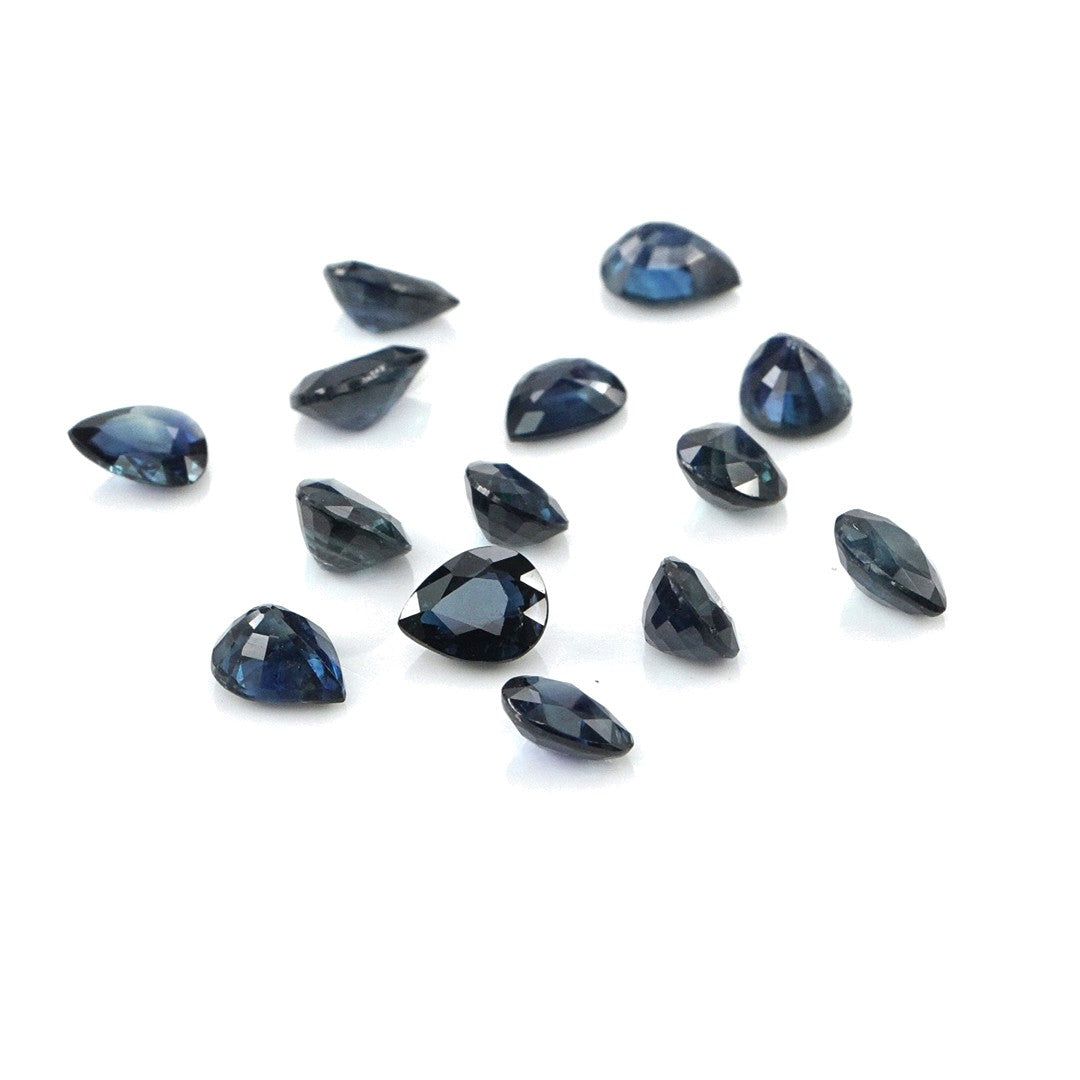 Natural Untreated Blue Sapphire Calibrated Pears | 3x4mm & 4x5mm
