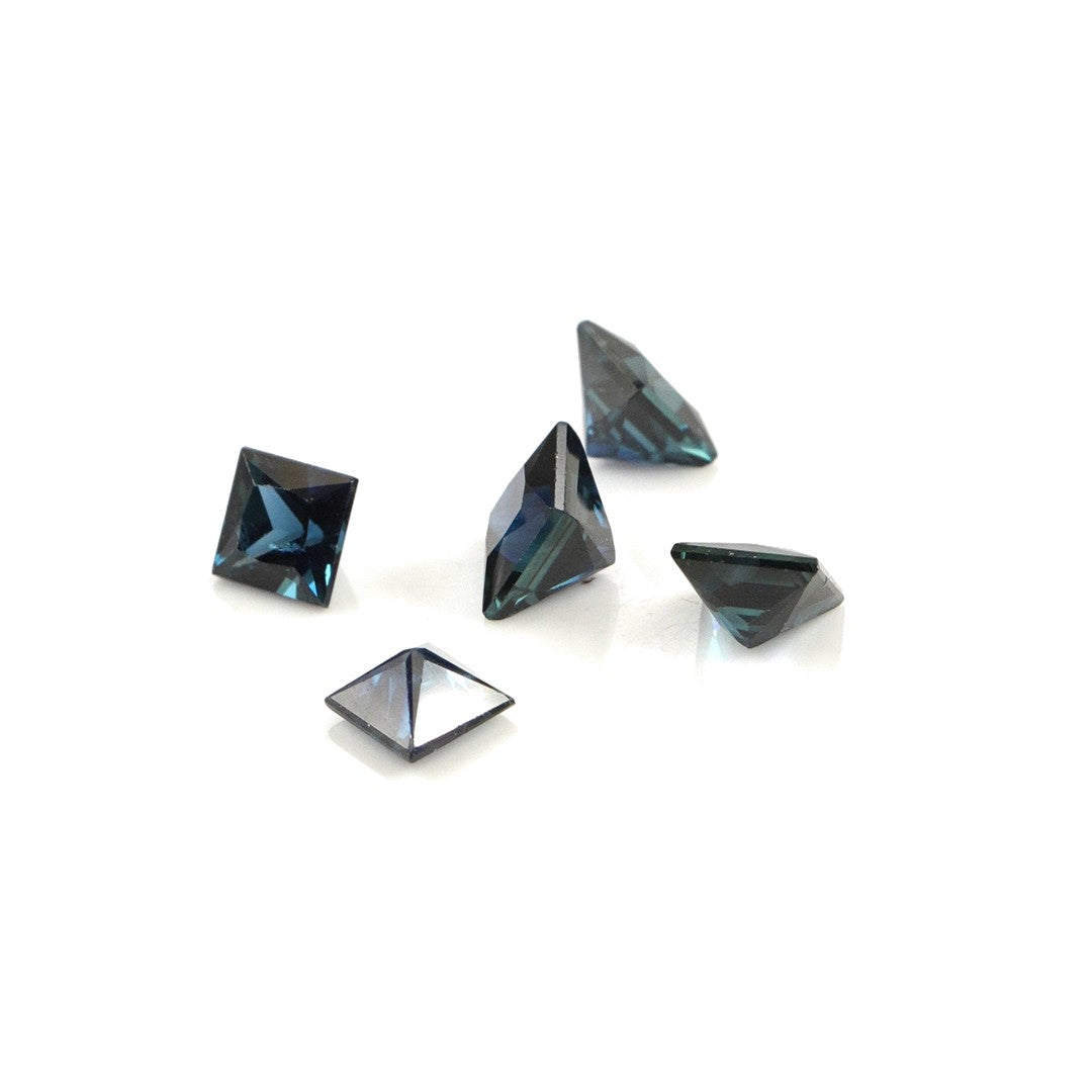 Natural Untreated Blue Sapphire Calibrated Squares | 4mm & 4.5mm