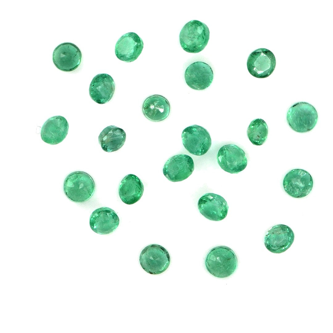 Natural Zambian Emerald Calibrated Rounds | 3mm & 3.5mm