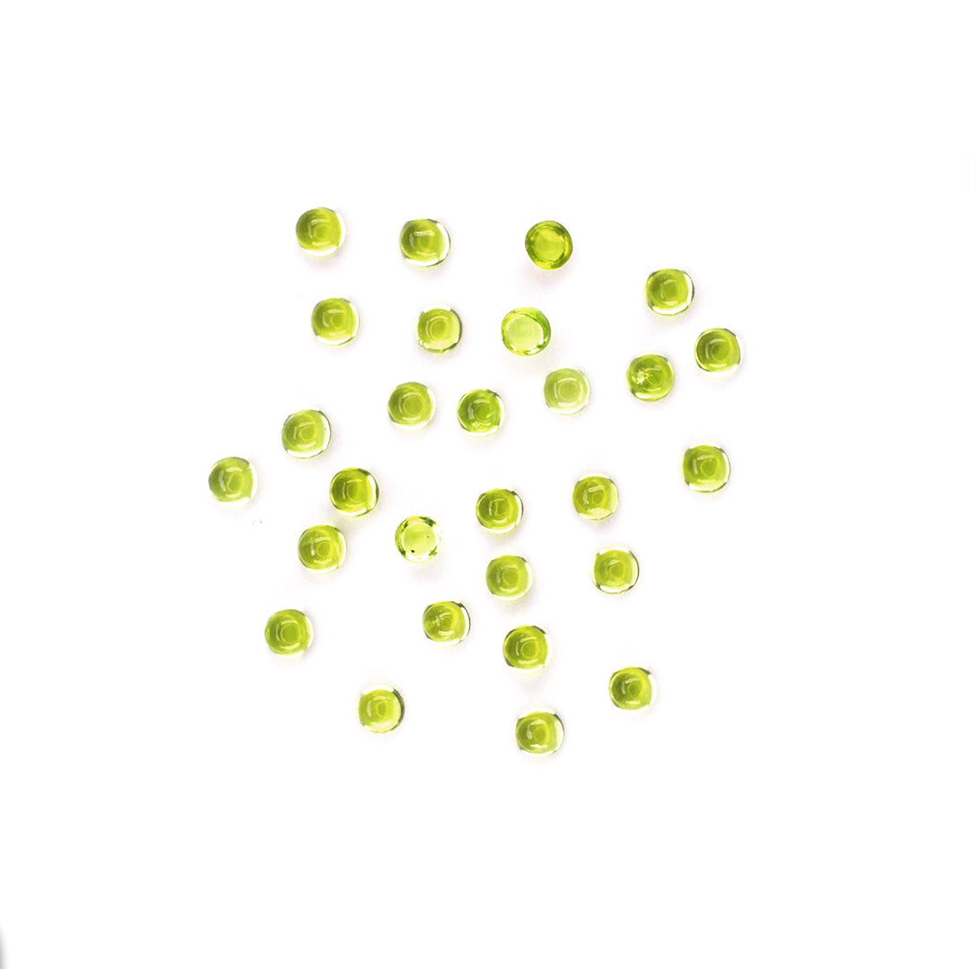 Natural Peridot Calibrated Cabochon Rounds | 3mm & 4mm