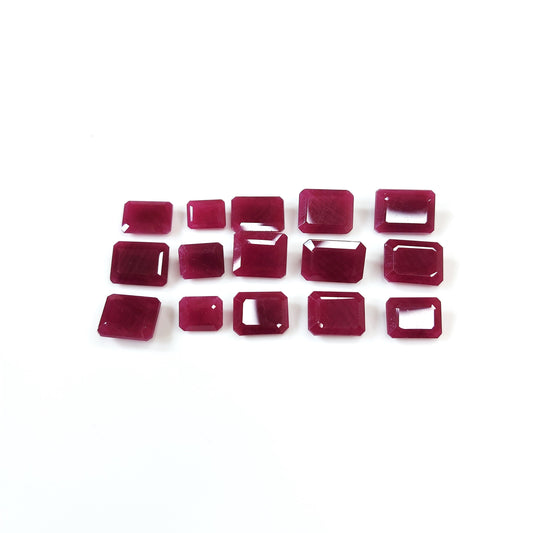 100% Natural Unheated Ruby Calibrated Octagons | Pigeon Blood Red
