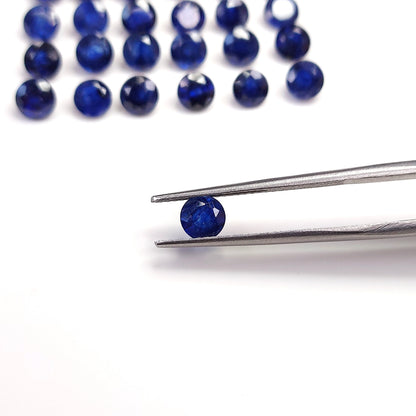Natural Blue Sapphire Fissure Filled Calibrated Rounds
