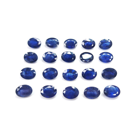 Natural Blue Sapphire Fissure Filled Calibrated Ovals