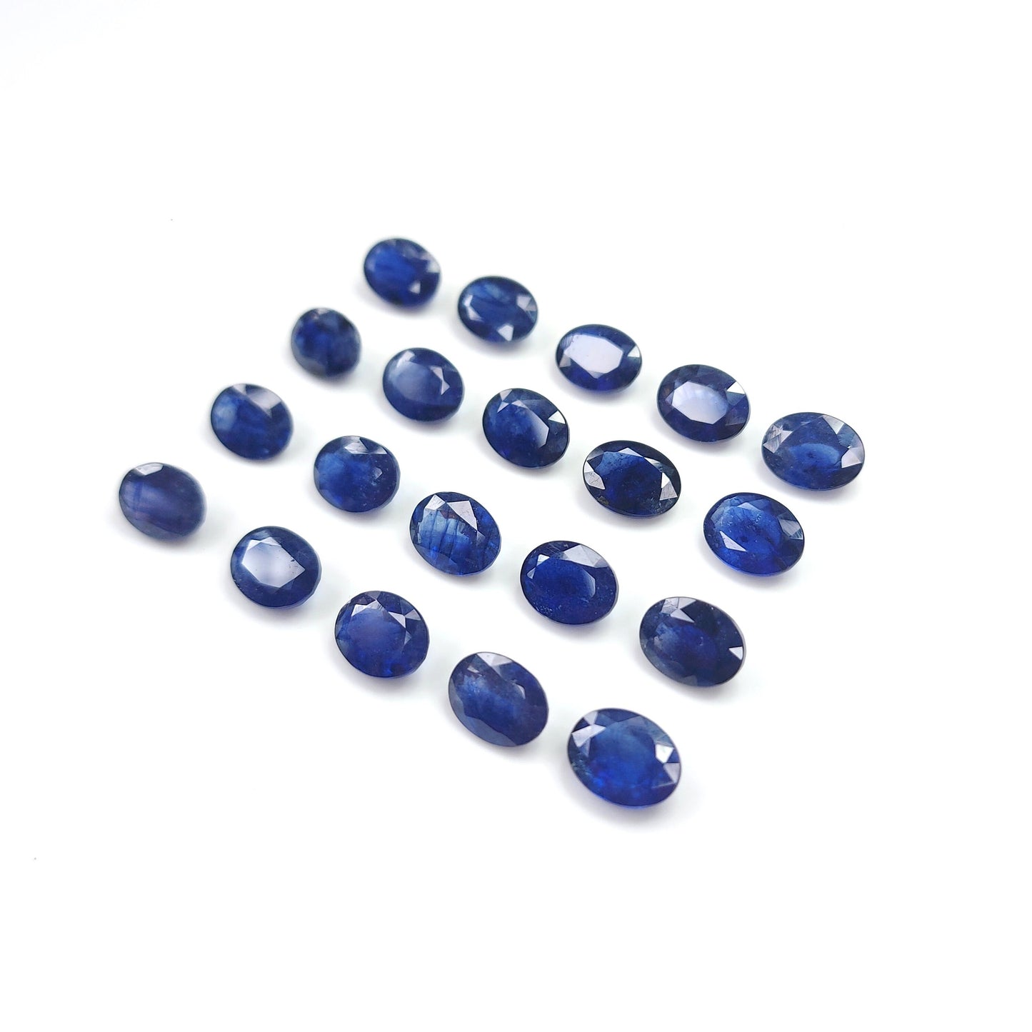 Natural Blue Sapphire Fissure Filled Calibrated Ovals