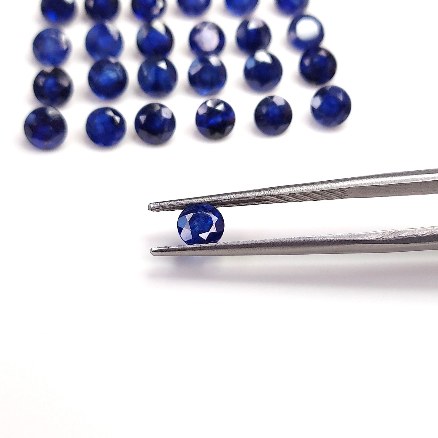 Natural Blue Sapphire Fissure Filled Calibrated Rounds