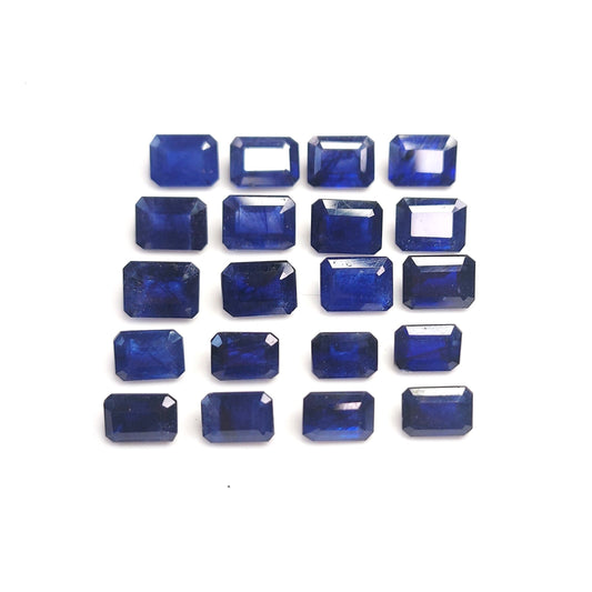 Natural Blue Sapphire Fissure Filled Calibrated Octagons