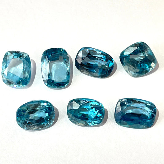 Natural Blue Zircon Ring Size Ovals