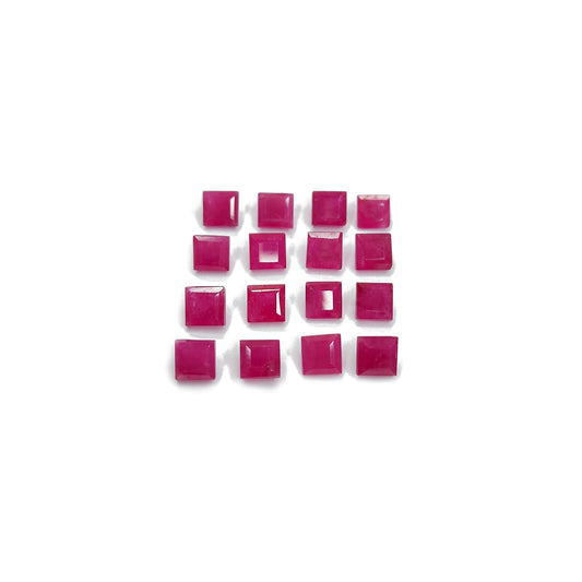 100% Natural Ruby Heated Calibrated Squares