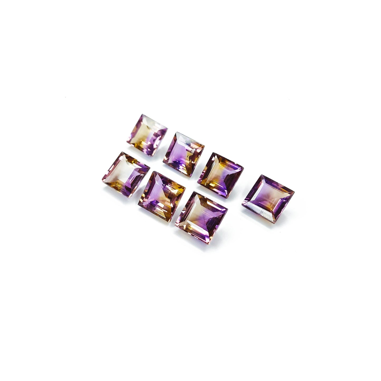 Natural Ametrine Calibrated Squares, 12mm
