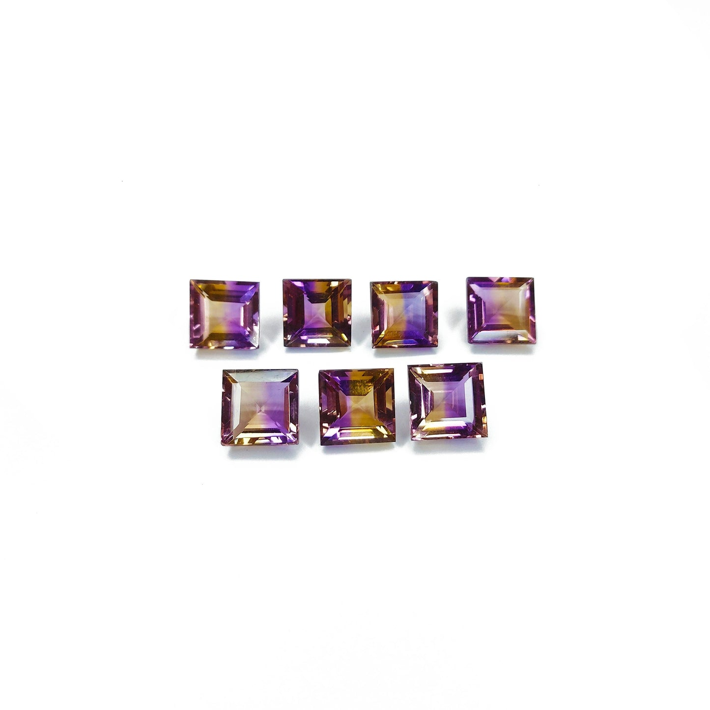 Natural Ametrine Calibrated Squares, 12mm