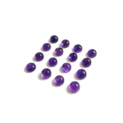 Natural African Amethyst Calibrated Round Cabochons | AAA Quality