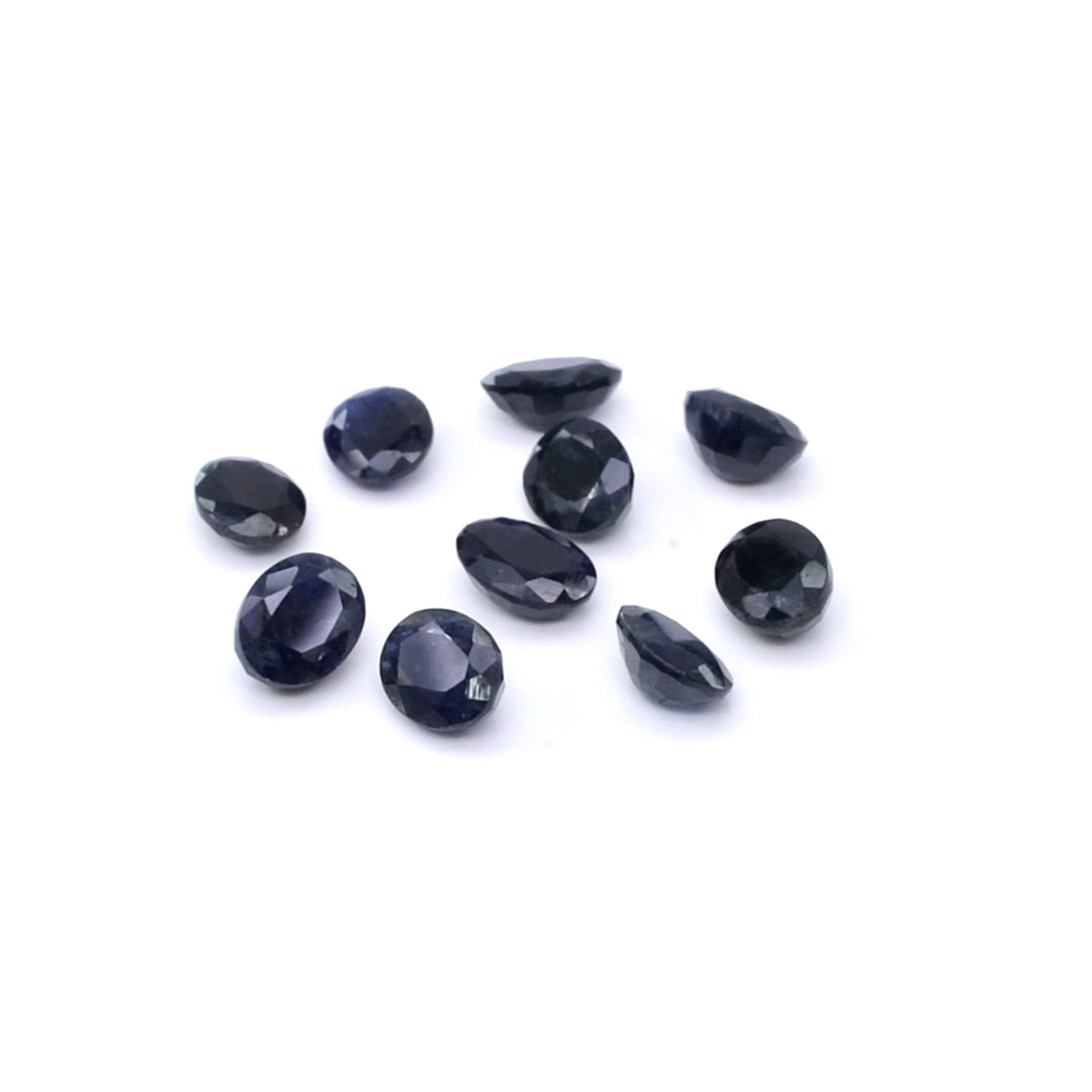 Natural Untreated Black Sapphire Calibrated Ovals | 5x7mm & 6x8mm