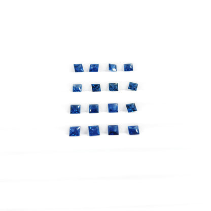 Natural Untreated Blue Sapphire Calibrated Square | 3mm & 3.5mm