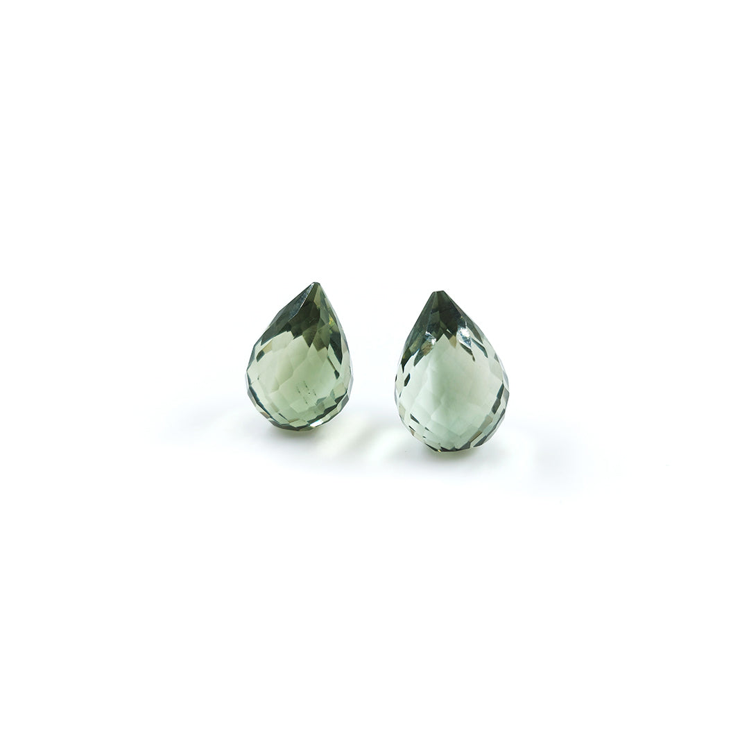 Natural Green Amethyst Fancy Checker Cut Drops