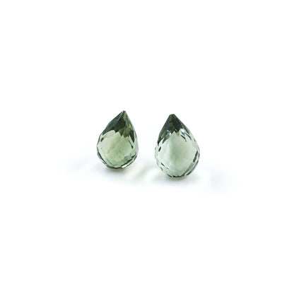 Natural Green Amethyst Fancy Checker Cut Drops