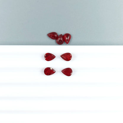 Natural African Untreated Ruby Calibrated Pears 5x7mm