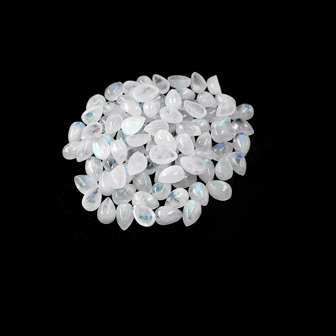 Natural Moon Stone Calibrated Cabochon Pears | 5x7mm & 6x8mm