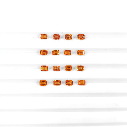 Natural Untreated Orange Sapphire Calibrated Octagons, 3x4mm