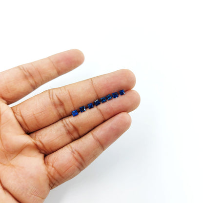 Natural Untreated Blue Sapphire Calibrated Square | 3mm & 3.5mm