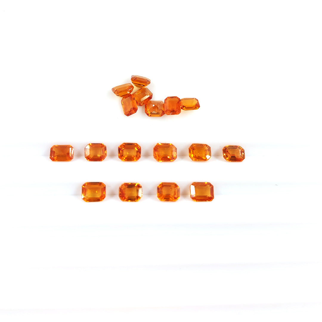 Natural Untreated Orange Sapphire Calibrated Octagons, 5x4mm