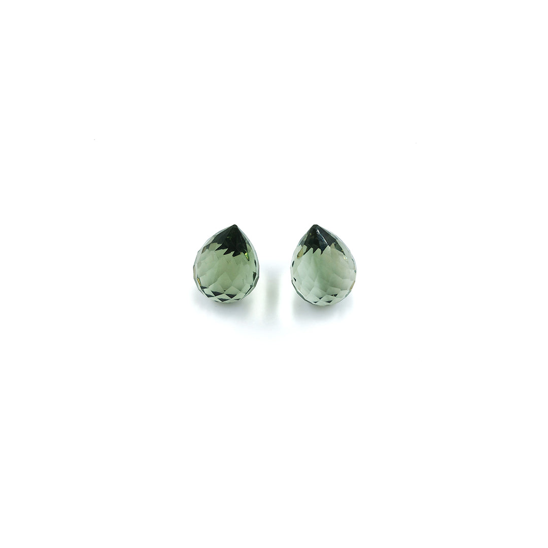 Natural Green Amethyst Fancy Checker Cut Drops