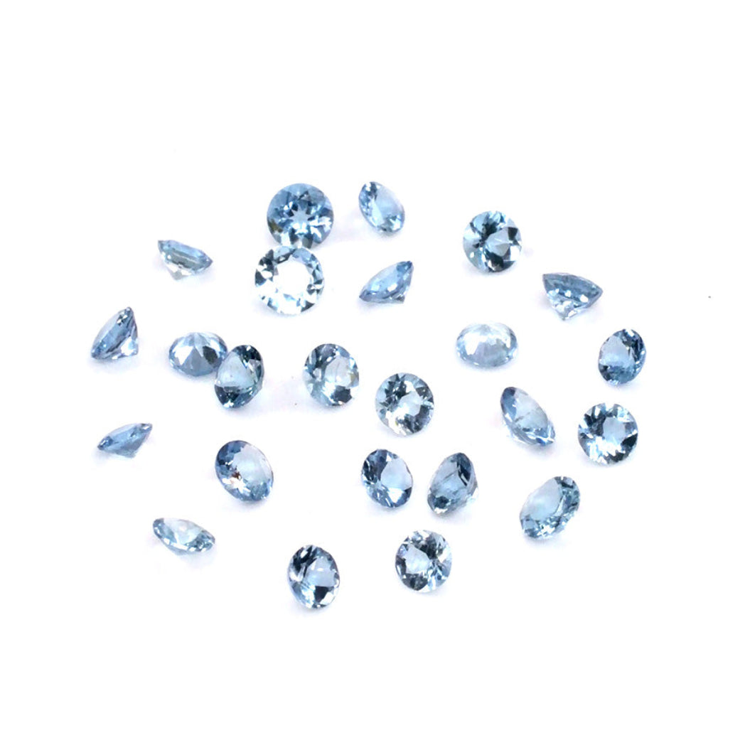 Natural Aquamarine Calibrated Rounds | 2mm & 2.5mm
