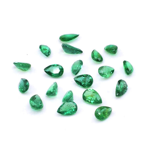 Natural Zambian Emerald Calibrated Pears | 3x5mm & 4x6mm