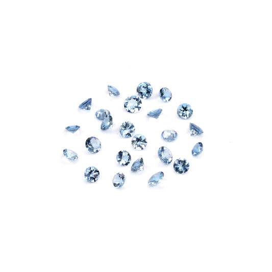 Natural Aquamarine Calibrated Rounds | 2mm & 2.5mm