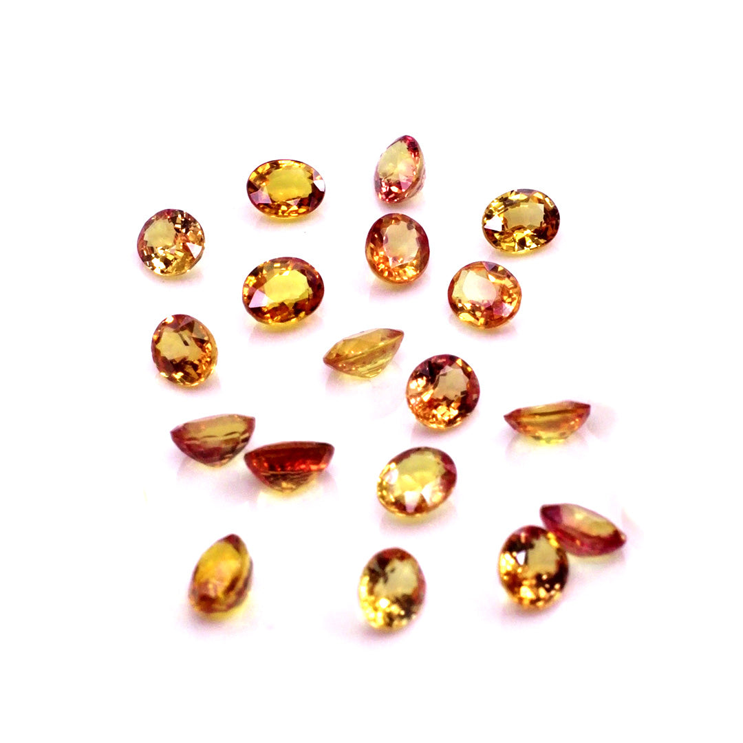 Natural Untreated Orange Sapphire Calibrated Ovals | 3x4mm & 4x5mm