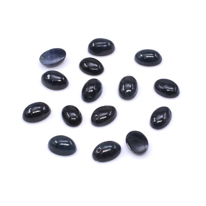 Natural Untreated Black Sapphire Calibrated Cabochon Ovals | 3x5mm & 4x6mm