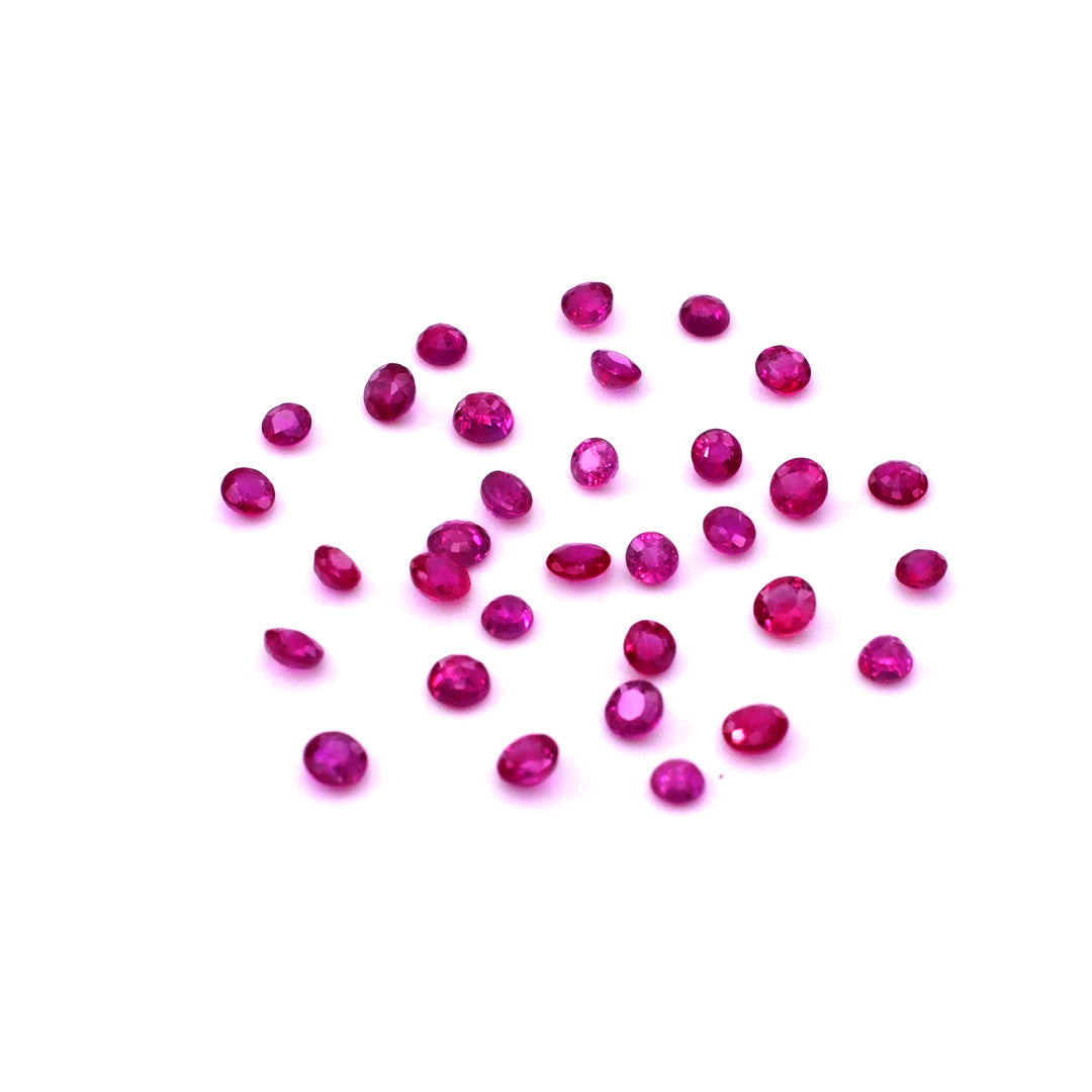 Natural Burma Untreated Calibrated Ruby Rounds | 3mm
