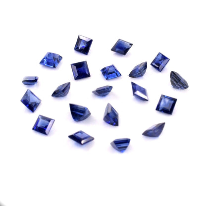 Natural Untreated Blue Sapphire Calibrated Squares | 2mm & 2.5mm