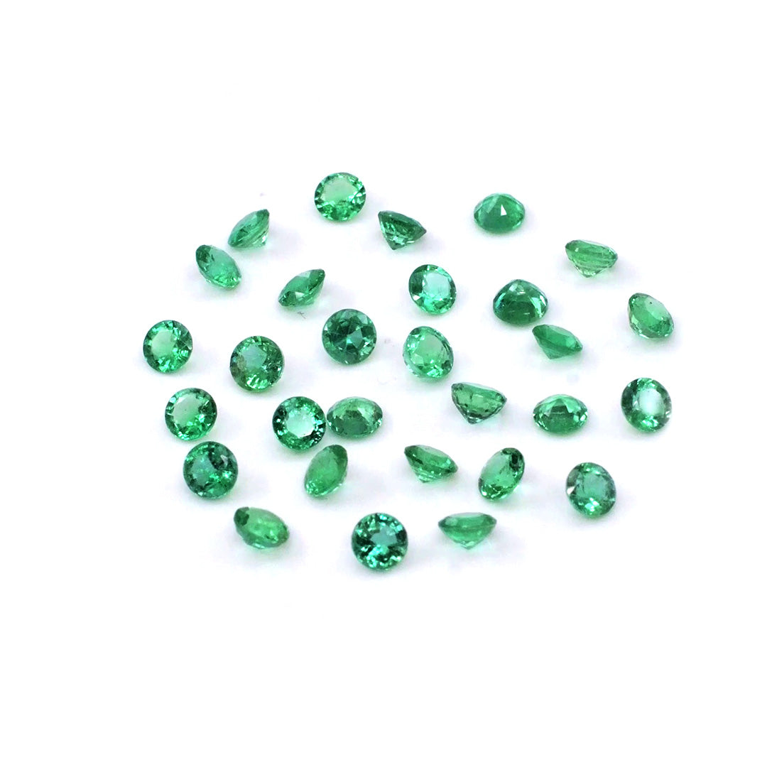 Natural Zambian Emerald Calibrated Round | 3mm & 3.5mm
