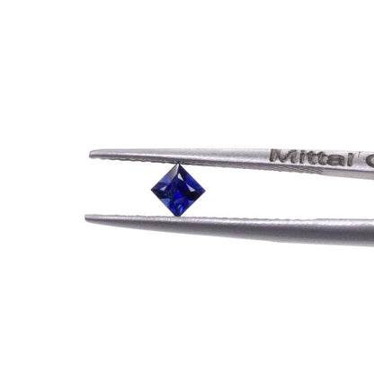 Natural Untreated Blue Sapphire Calibrated Princess Cut Squares | 3mm & 3.5mm