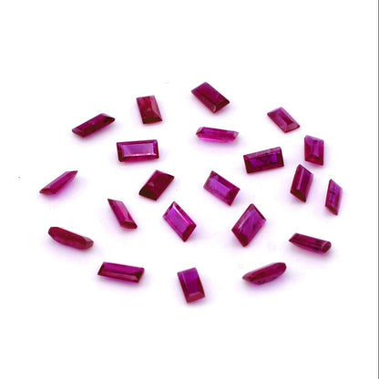 Natural Mozambique Untreated Ruby Calibrated Baguettes | 2x4mm & 2.5x5mm