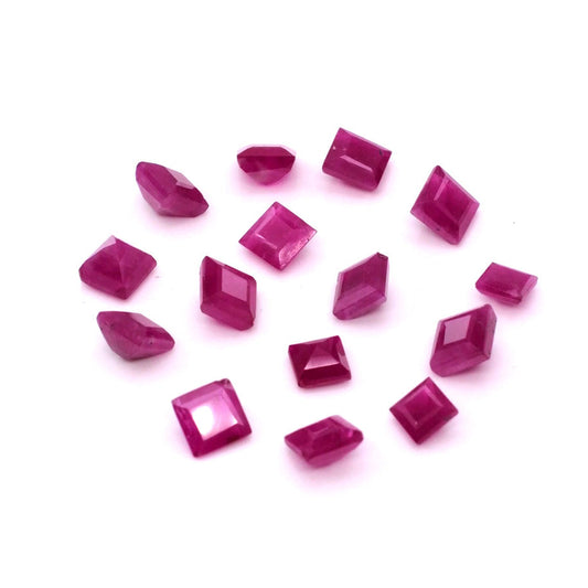 Natural African Untreated Loose Ruby Square Cut | 5mm & 6mm Picture-1