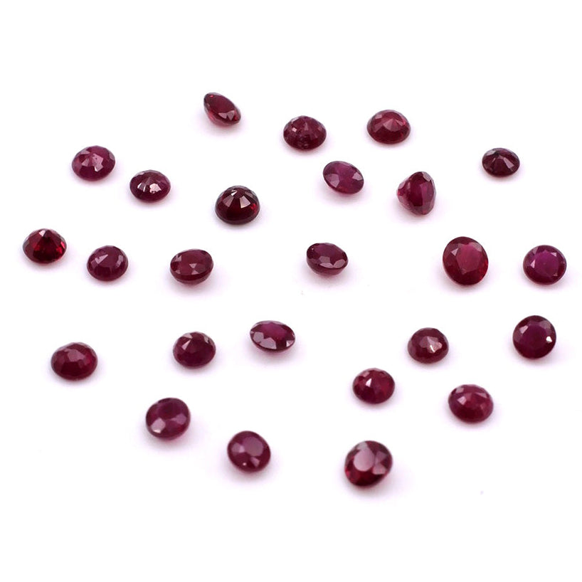 Natural Burma Untreated Calibrated Ruby Rounds | 3mm
