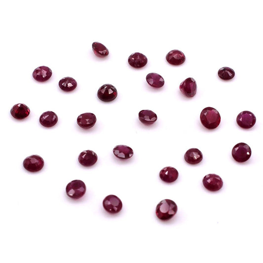 Natural Burma Untreated Calibrated Ruby Rounds | 3mm