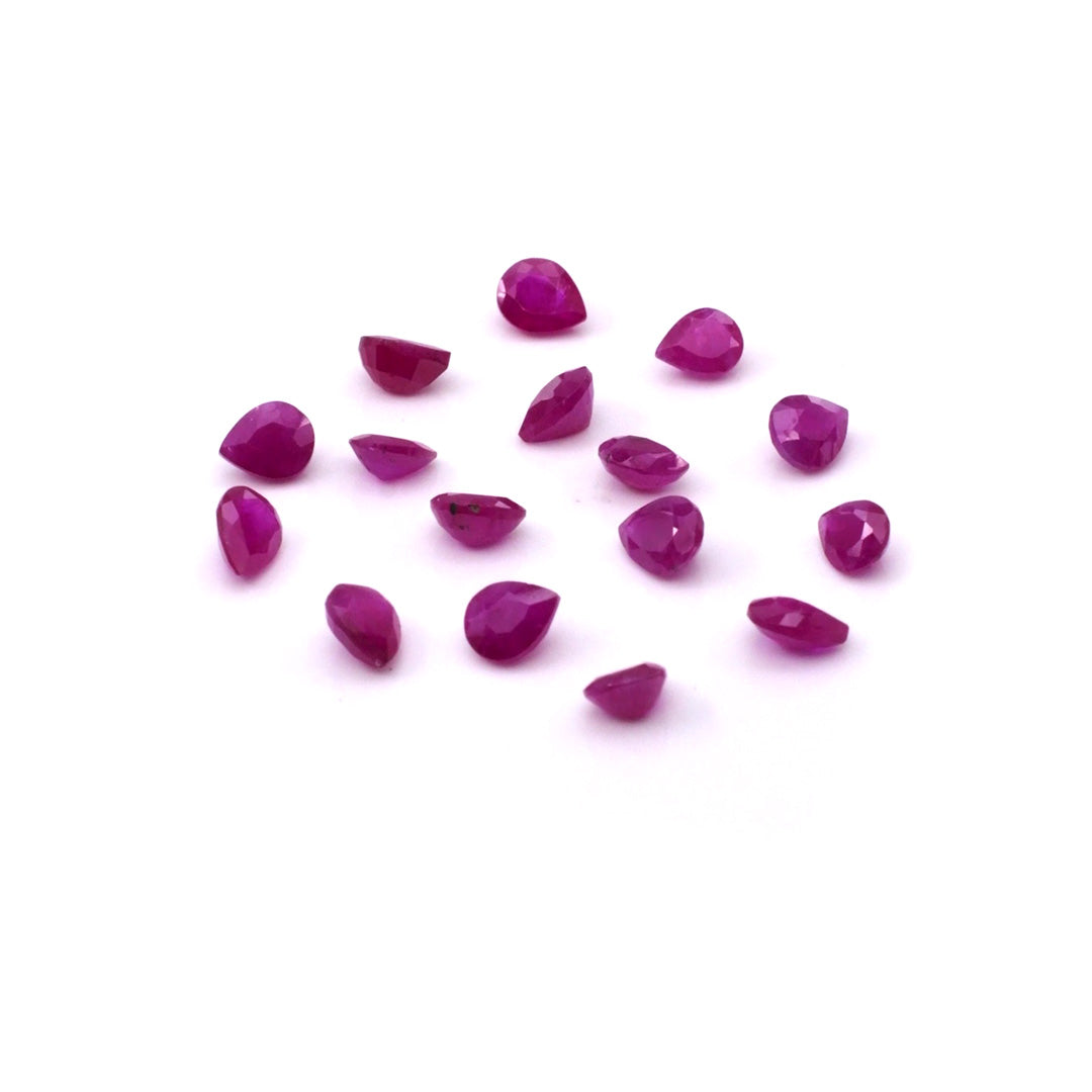 Natural African Untreated Calibrated Ruby Pears | 5x6mm & 6x7mm