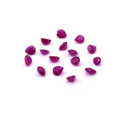 Natural African Untreated Calibrated Ruby Pears | 5x6mm & 6x7mm