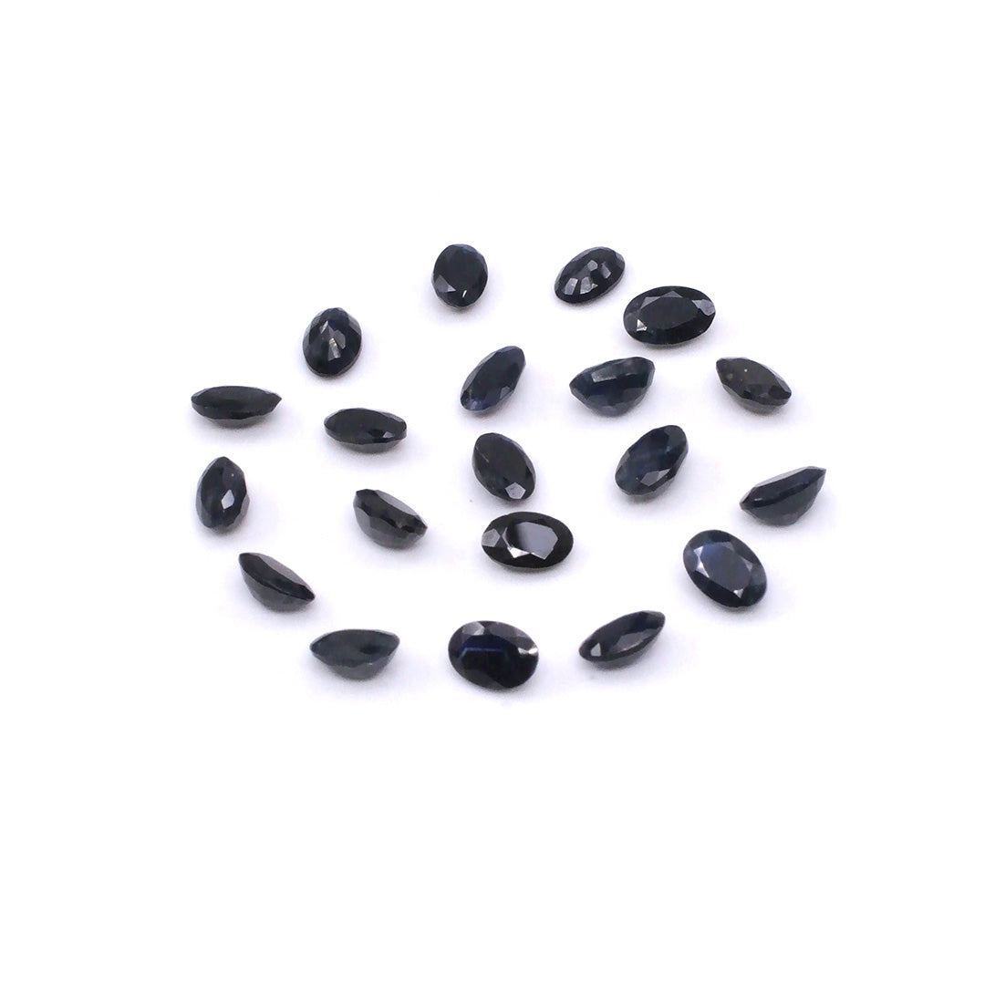Natural Untreated Black Sapphire Calibrated Ovals | 3x5mm & 4x6mm