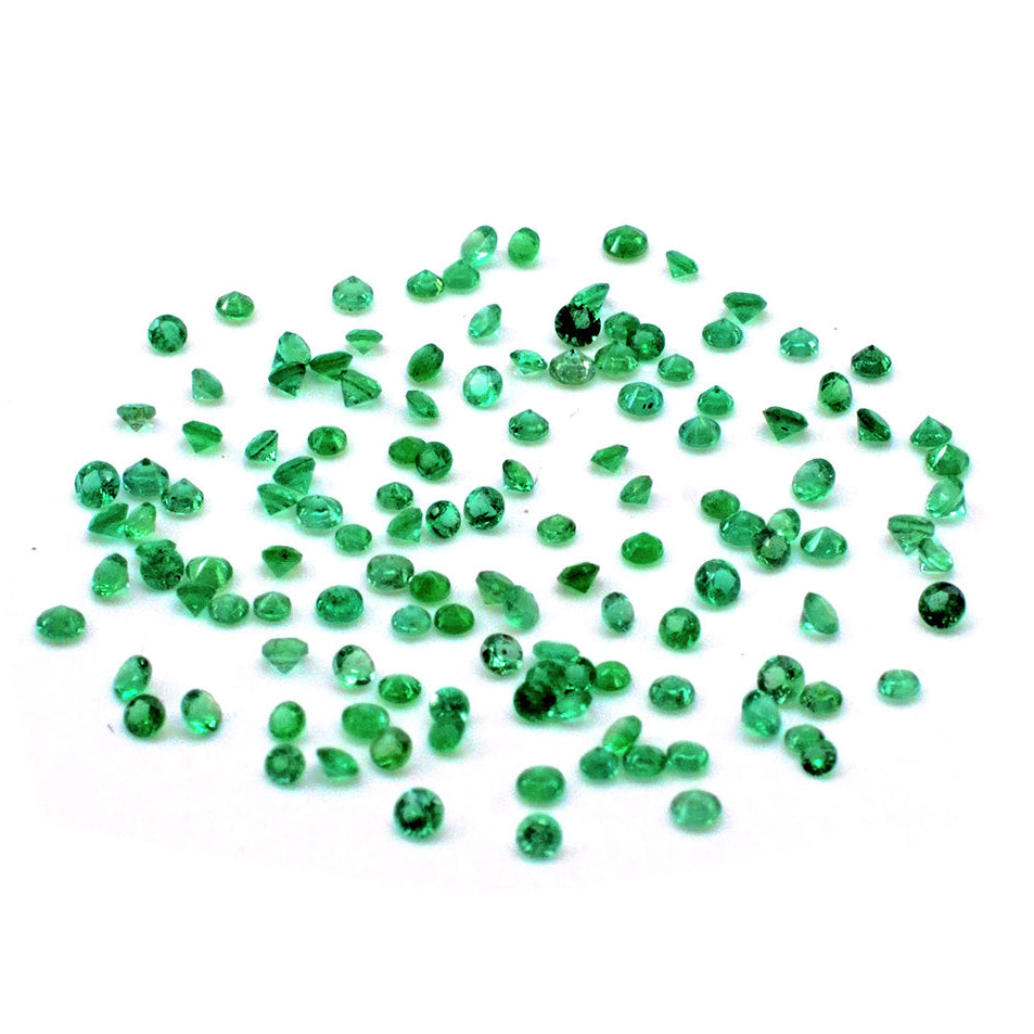 Natural Zambian Emerald Calibrated Round | 2mm & 2.5mm