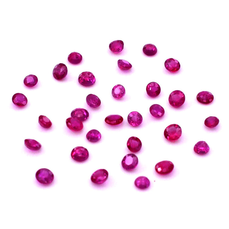 Natural Burma Untreated Calibrated Ruby Rounds | 2mm & 2.5mm