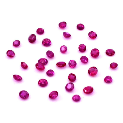 Natural Burma Untreated Calibrated Ruby Rounds | 2mm & 2.5mm