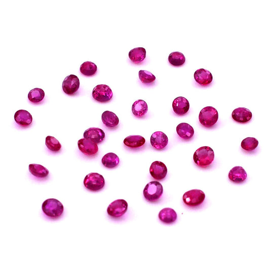 Natural Burma Untreated Calibrated Ruby Rounds | 2mm & 2.5mm