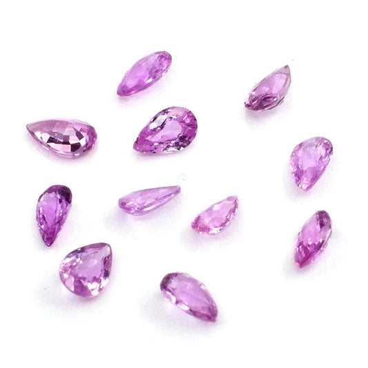 Natural Mozambique Untreated Pink Sapphire Calibrated Pears | 3x5mm & 4x6mm