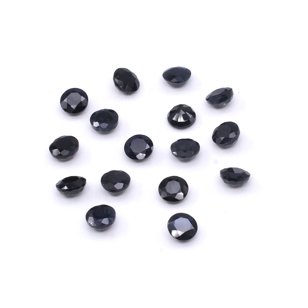 Natural Untreated Black Sapphire Calibrated Rounds | 3mm & 4mm