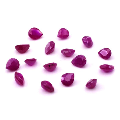 Natural African Untreated Calibrated Ruby Pears | 5x6mm & 6x7mm