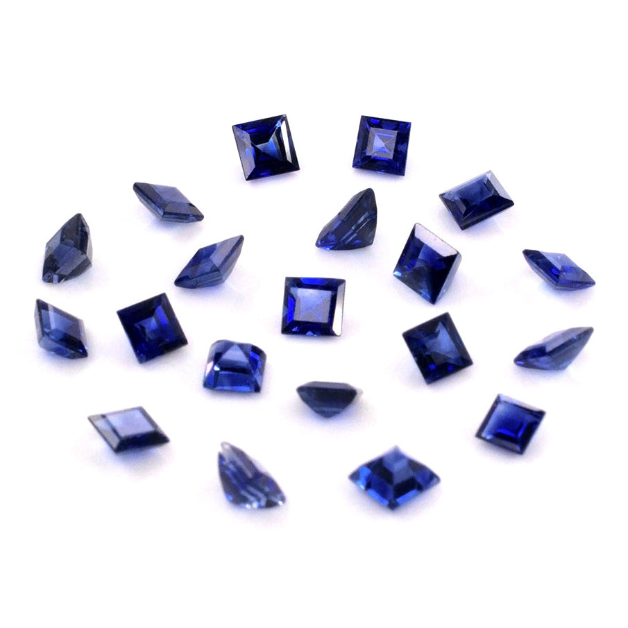 Natural Untreated Blue Sapphire Calibrated Squares | 2mm & 2.5mm